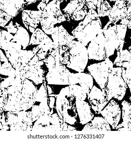 Vector grunge overlay texture. Black and white background. Abstract monochrome image includes a faded effect in dark tones