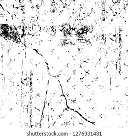 Vector grunge overlay texture. Black and white background. Abstract monochrome image includes a faded effect in dark tones