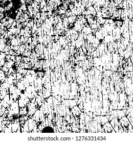 Vector grunge overlay texture. Black and white background. Abstract monochrome image includes a faded effect in dark tones