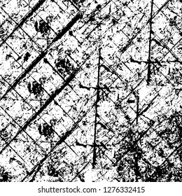 Vector grunge overlay texture. Black and white background. Abstract monochrome image includes a faded effect in dark tones
