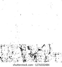 Vector grunge overlay texture. Black and white background. Abstract monochrome image includes a faded effect in dark tones