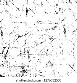 Vector grunge overlay texture. Black and white background. Abstract monochrome image includes a faded effect in dark tones