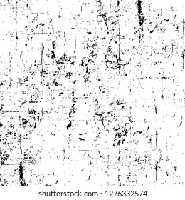 Vector grunge overlay texture. Black and white background. Abstract monochrome image includes a faded effect in dark tones