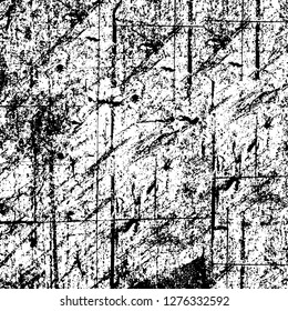 Vector grunge overlay texture. Black and white background. Abstract monochrome image includes a faded effect in dark tones