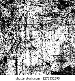 Vector grunge overlay texture. Black and white background. Abstract monochrome image includes a faded effect in dark tones