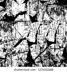 Vector grunge overlay texture. Black and white background. Abstract monochrome image includes a faded effect in dark tones
