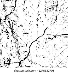 Vector grunge overlay texture. Black and white background. Abstract monochrome image includes a faded effect in dark tones