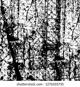 Vector grunge overlay texture. Black and white background. Abstract monochrome image includes a faded effect in dark tones