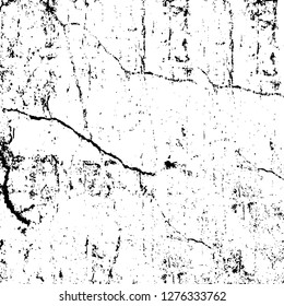 Vector grunge overlay texture. Black and white background. Abstract monochrome image includes a faded effect in dark tones