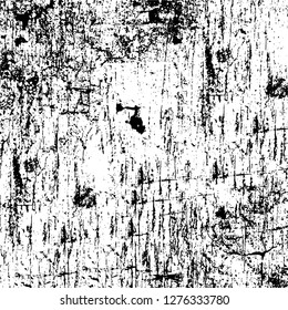 Vector grunge overlay texture. Black and white background. Abstract monochrome image includes a faded effect in dark tones
