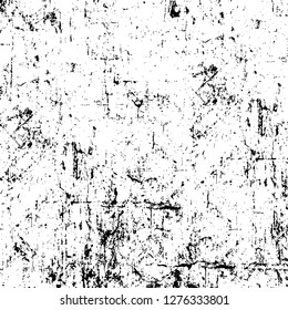 Vector grunge overlay texture. Black and white background. Abstract monochrome image includes a faded effect in dark tones