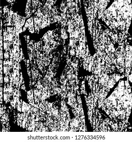 Vector grunge overlay texture. Black and white background. Abstract monochrome image includes a faded effect in dark tones