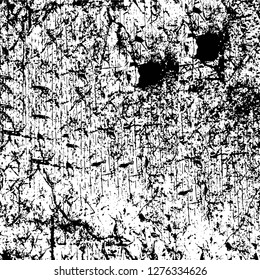 Vector grunge overlay texture. Black and white background. Abstract monochrome image includes a faded effect in dark tones