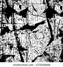 Vector grunge overlay texture. Black and white background. Abstract monochrome image includes a faded effect in dark tones