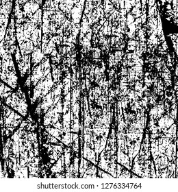 Vector grunge overlay texture. Black and white background. Abstract monochrome image includes a faded effect in dark tones