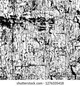 Vector grunge overlay texture. Black and white background. Abstract monochrome image includes a faded effect in dark tones