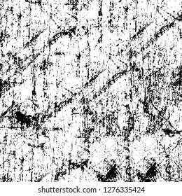 Vector grunge overlay texture. Black and white background. Abstract monochrome image includes a faded effect in dark tones