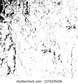 Vector grunge overlay texture. Black and white background. Abstract monochrome image includes a faded effect in dark tones
