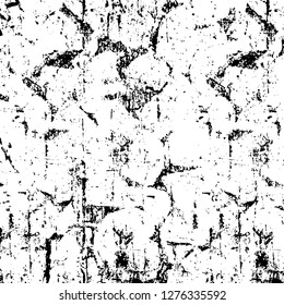 Vector grunge overlay texture. Black and white background. Abstract monochrome image includes a faded effect in dark tones