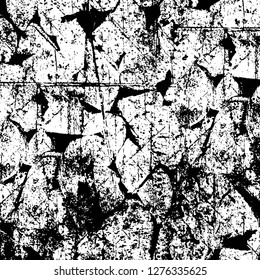 Vector grunge overlay texture. Black and white background. Abstract monochrome image includes a faded effect in dark tones