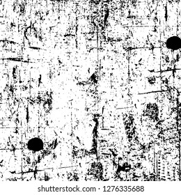 Vector grunge overlay texture. Black and white background. Abstract monochrome image includes a faded effect in dark tones