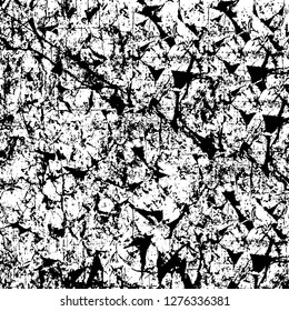 Vector grunge overlay texture. Black and white background. Abstract monochrome image includes a faded effect in dark tones