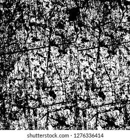 Vector grunge overlay texture. Black and white background. Abstract monochrome image includes a faded effect in dark tones
