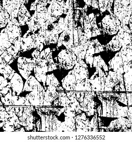 Vector grunge overlay texture. Black and white background. Abstract monochrome image includes a faded effect in dark tones