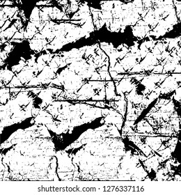 Vector grunge overlay texture. Black and white background. Abstract monochrome image includes a faded effect in dark tones