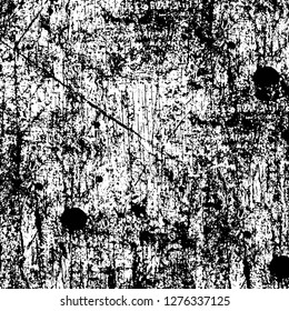 Vector grunge overlay texture. Black and white background. Abstract monochrome image includes a faded effect in dark tones