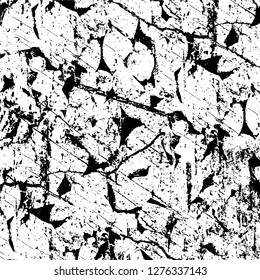 Vector grunge overlay texture. Black and white background. Abstract monochrome image includes a faded effect in dark tones