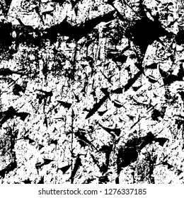 Vector grunge overlay texture. Black and white background. Abstract monochrome image includes a faded effect in dark tones