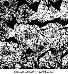 Vector grunge overlay texture. Black and white background. Abstract monochrome image includes a faded effect in dark tones