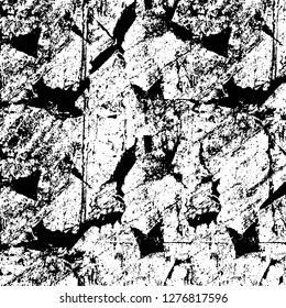 Vector grunge overlay texture. Black and white background. Abstract monochrome image includes a faded effect in dark tones