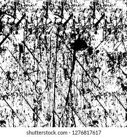 Vector grunge overlay texture. Black and white background. Abstract monochrome image includes a faded effect in dark tones