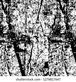 Vector grunge overlay texture. Black and white background. Abstract monochrome image includes a faded effect in dark tones