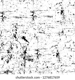 Vector grunge overlay texture. Black and white background. Abstract monochrome image includes a faded effect in dark tones