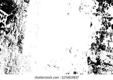 Vector grunge overlay texture. Black and white background. Abstract monochrome image includes a faded effect in dark tones