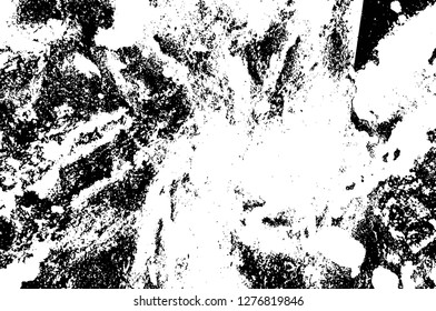 Vector grunge overlay texture. Black and white background. Abstract monochrome image includes a faded effect in dark tones