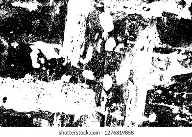 Vector grunge overlay texture. Black and white background. Abstract monochrome image includes a faded effect in dark tones