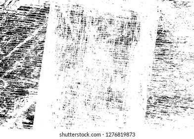 Vector grunge overlay texture. Black and white background. Abstract monochrome image includes a faded effect in dark tones