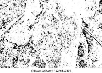 Vector grunge overlay texture. Black and white background. Abstract monochrome image includes a faded effect in dark tones