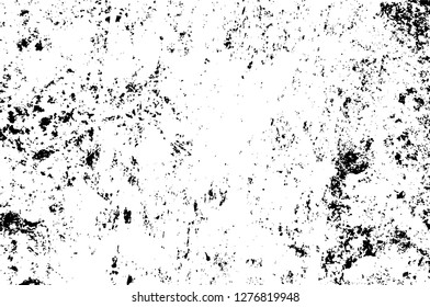 Vector grunge overlay texture. Black and white background. Abstract monochrome image includes a faded effect in dark tones