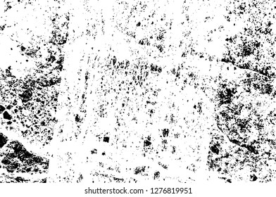 Vector grunge overlay texture. Black and white background. Abstract monochrome image includes a faded effect in dark tones