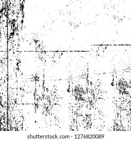 Vector grunge overlay texture. Black and white background. Abstract monochrome image includes a faded effect in dark tones