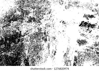 Vector grunge overlay texture. Black and white background. Abstract monochrome image includes a faded effect in dark tones