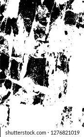 Vector grunge overlay texture. Black and white background. Abstract monochrome image includes a faded effect in dark tones