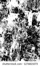 Vector grunge overlay texture. Black and white background. Abstract monochrome image includes a faded effect in dark tones