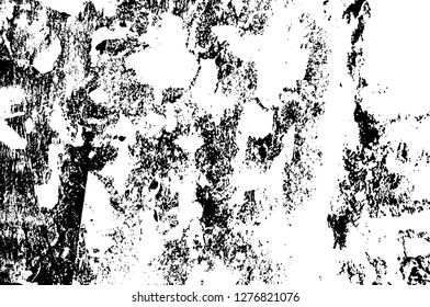 Vector grunge overlay texture. Black and white background. Abstract monochrome image includes a faded effect in dark tones