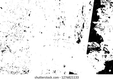 Vector grunge overlay texture. Black and white background. Abstract monochrome image includes a faded effect in dark tones